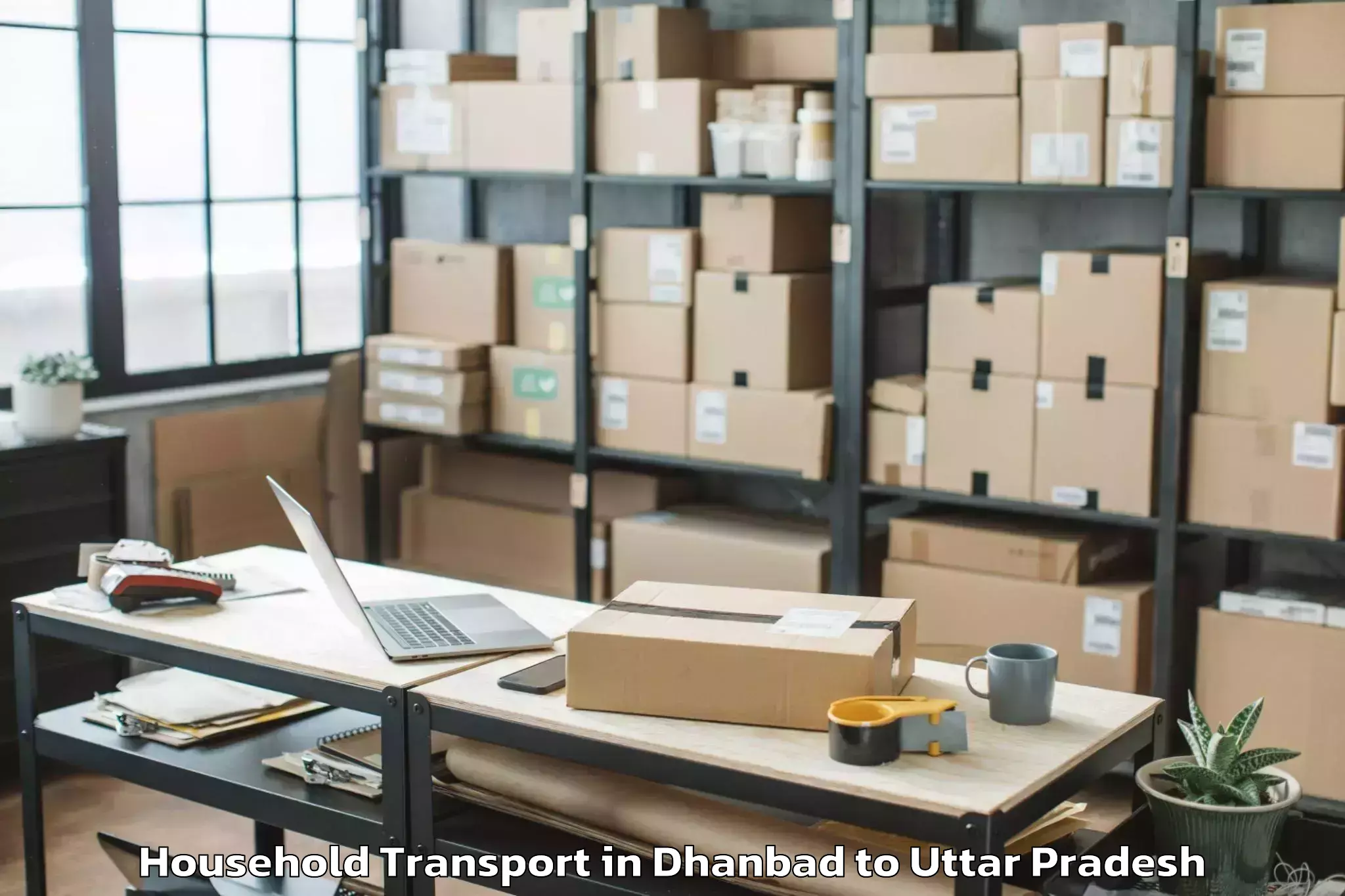 Easy Dhanbad to Sardhana Household Transport Booking